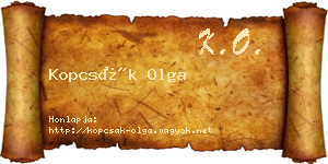 Kopcsák Olga névjegykártya