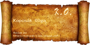 Kopcsák Olga névjegykártya